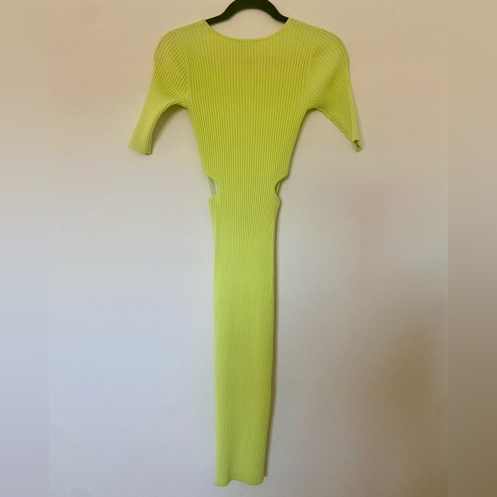 Jonathan Simkhai Collette Lemongrass Cutout Rib Knit Midi Dress - Picture 4 of 8